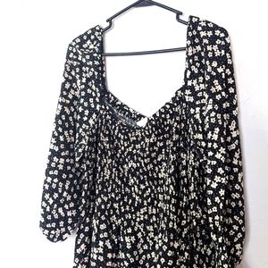 H&M black floral boho maxi dress